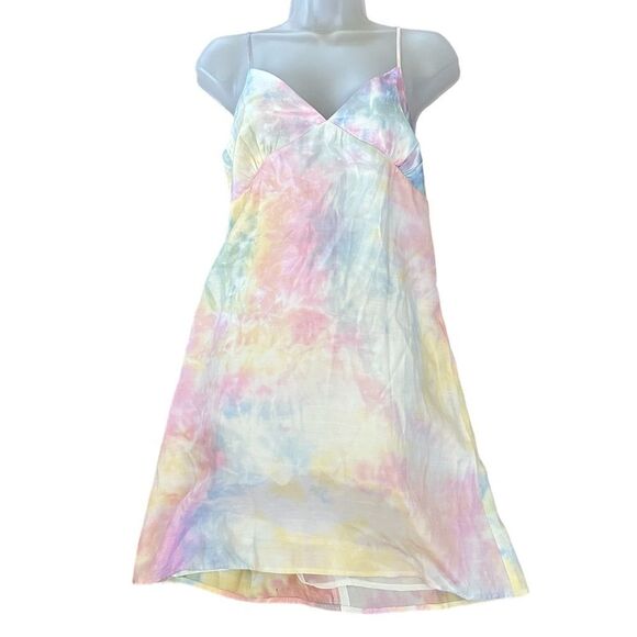NWT Le Lis Tye Dye Pastel Sleeveless Party Boho Festival Summer Mini Dress - Picture 3 of 7